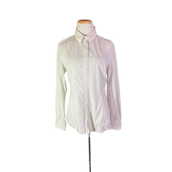 Dolce & Gabbana Tops - Dolce & Gabbana Size 48 Grey Striped Long Sleeve Button-Up Shirt Stretchy *Flaw